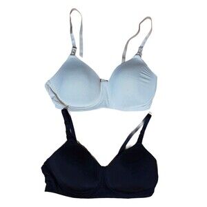 Simple Wishes 2-Pack Women’s Wireless Nursing Bra 38C Beige & Black Solid